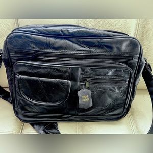🆕2004 Unisex Leather Organizer Purse Shoulder Bag Multiple Pockets Cross Body